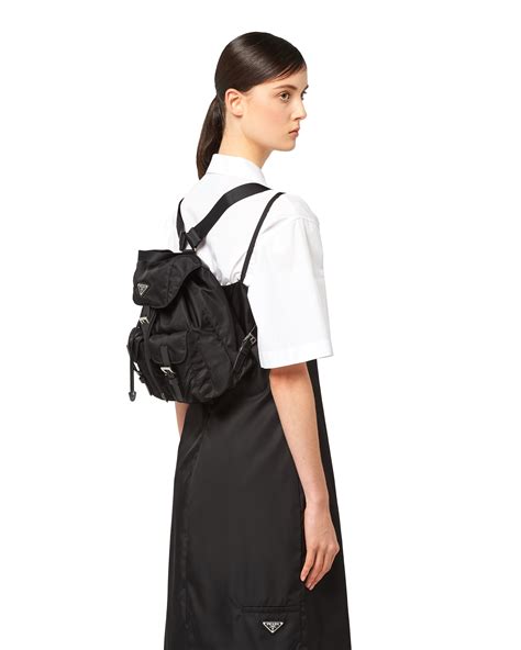 prada black backpack small|prada nylon backpack medium.